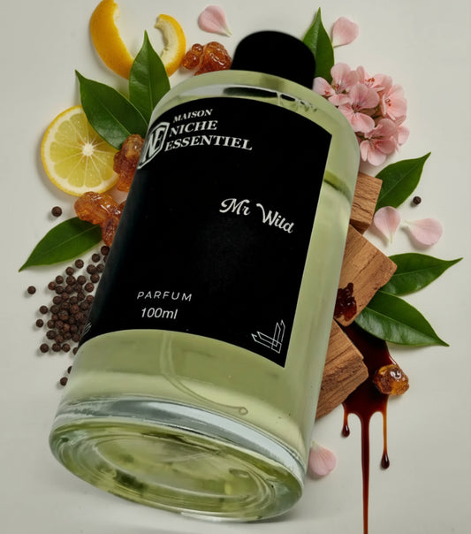 100ml perfume bottle labeled 'Mr. Wilda' from Maison Niche Essentiel.